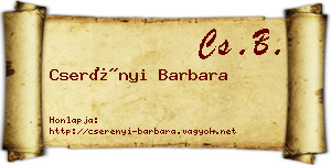 Cserényi Barbara névjegykártya
